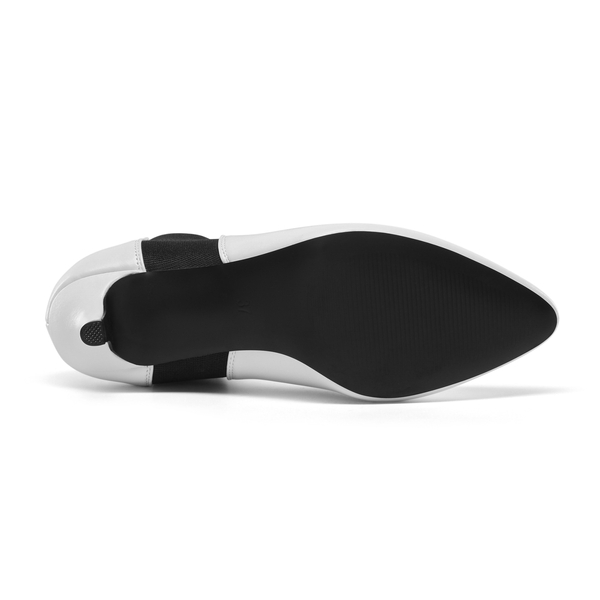 Stiletto Heeled Chelsea Boots - WHITE BLACK - 5